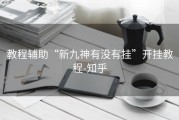 教程辅助“新九神有没有挂”开挂教程-知乎