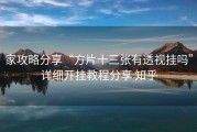家攻略分享“方片十三张有透视挂吗”详细开挂教程分享 知乎