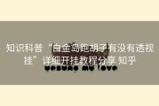 知识科普“白金岛跑胡子有没有透视挂”详细开挂教程分享 知乎