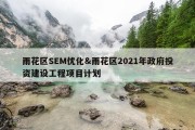 雨花区SEM优化&amp;雨花区2021年政府投资建设工程项目计划