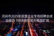 河间市2025年民营企业专场招聘会成功举办 700余岗位助力稳岗扩岗