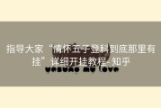 指导大家“情怀五子登科到底那里有挂”详细开挂教程- 知乎
