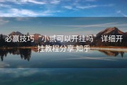 必赢技巧“小贰可以开挂吗”详细开挂教程分享 知乎