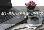  指导大家 哈狗游戏 有透视挂吗确实可以开挂-知乎