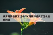 试用期辞退员工话术&amp;试用期辞退员工怎么委婉的说