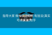  指导大家 微乐福建麻将 有挂没(真实可以装挂)知乎