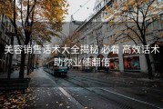 美容销售话术大全揭秘 必看 高效话术助你业绩翻倍