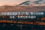 和庄镇区域宜顶（河南）等公司招聘信息，含岗位薪资福利