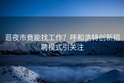 逛夜市竟能找工作？呼和浩特创新招聘模式引关注