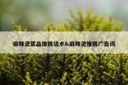 麻辣烫菜品推销话术&amp;麻辣烫推销广告词