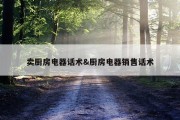 卖厨房电器话术&amp;厨房电器销售话术