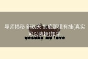  导师揭秘 新玖天 到底那里有挂(真实可以装挂)知乎