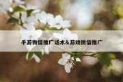 手游微信推广话术&amp;游戏微信推广