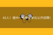 65人！德州一地事业单位公开招聘！