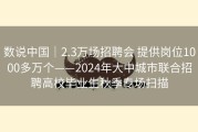数说中国｜2.3万场招聘会 提供岗位1000多万个——2024年大中城市联合招聘高校毕业生秋季专场扫描