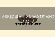  金牌讲解 鼎吉 怎么装挂详细开挂教程分享 知乎