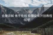  金牌讲解 佛手在线 有挂没有开挂教程-知乎