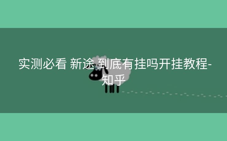  实测必看 新途 到底有挂吗开挂教程-知乎