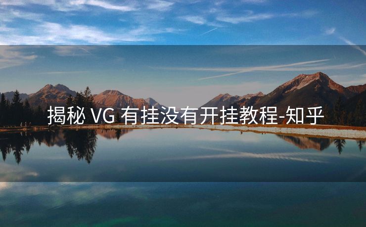  揭秘 VG 有挂没有开挂教程-知乎