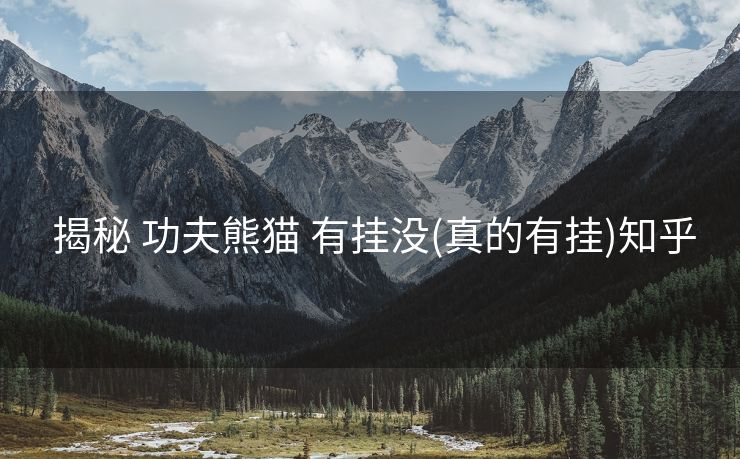  揭秘 功夫熊猫 有挂没(真的有挂)知乎