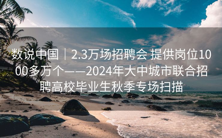 数说中国｜2.3万场招聘会 提供岗位1000多万个——2024年大中城市联合招聘高校毕业生秋季专场扫描