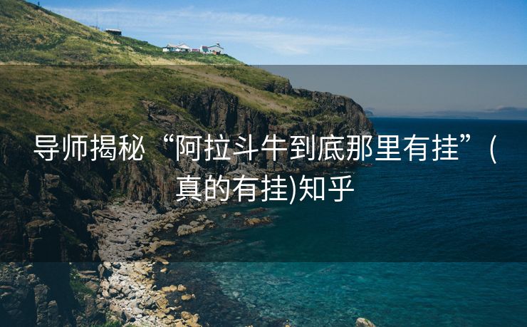 导师揭秘“阿拉斗牛到底那里有挂”(真的有挂)知乎 导师揭秘“阿拉斗牛到底那里有挂”(真的有挂)知乎