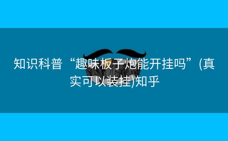 知识科普“趣味板子炮能开挂吗”(真实可以装挂)知乎
