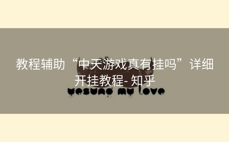 教程辅助“中天游戏真有挂吗”详细开挂教程- 知乎