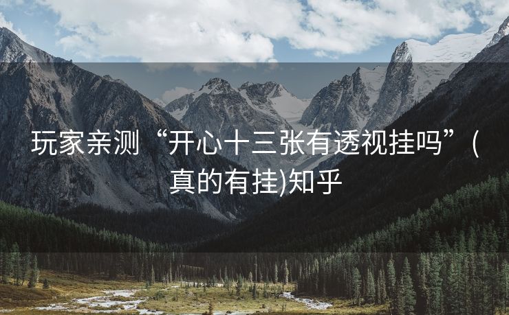 玩家亲测“开心十三张有透视挂吗”(真的有挂)知乎