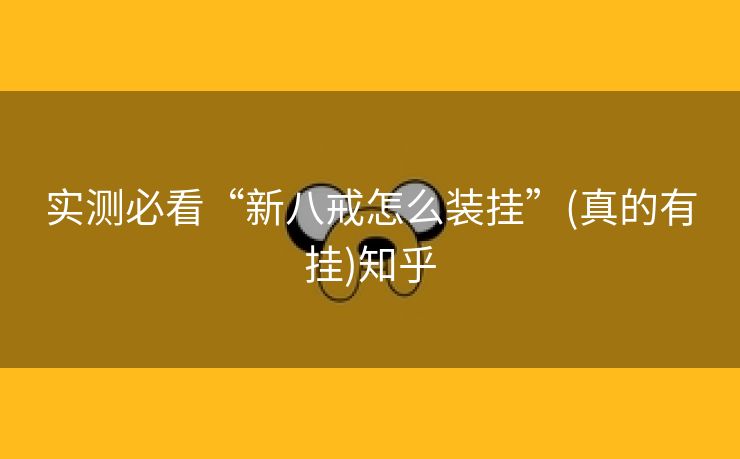 实测必看“新八戒怎么装挂”(真的有挂)知乎
