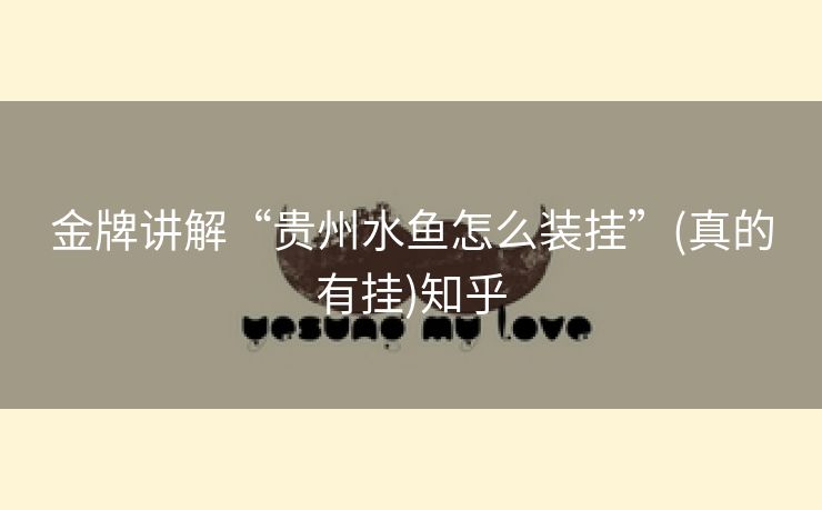 金牌讲解“贵州水鱼怎么装挂”(真的有挂)知乎