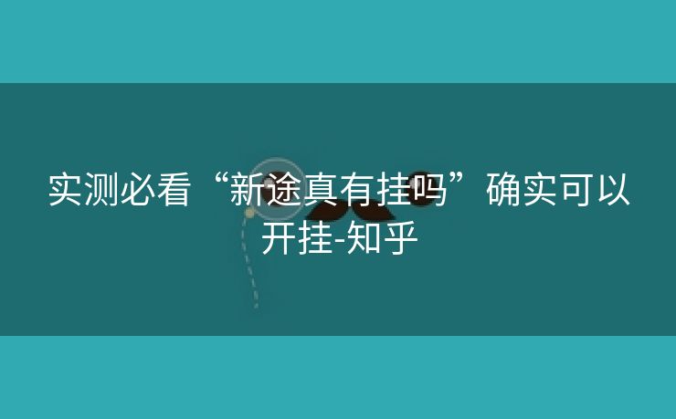 实测必看“新途真有挂吗”确实可以开挂-知乎