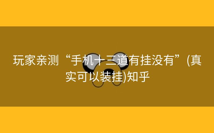 玩家亲测“手机十三道有挂没有”(真实可以装挂)知乎