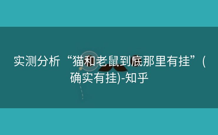 实测分析“猫和老鼠到底那里有挂”(确实有挂)-知乎