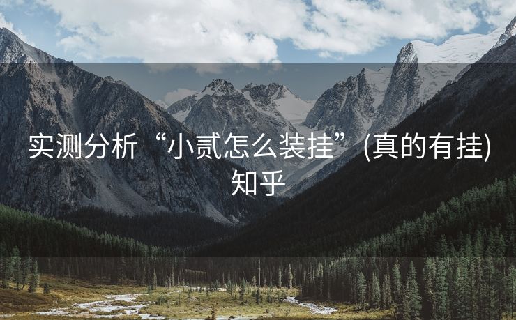实测分析“小贰怎么装挂”(真的有挂)知乎 实测分析“小贰怎么装挂”(真的有挂)知乎