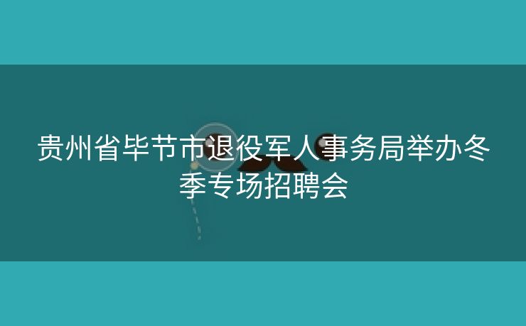贵州省毕节市退役军人事务局举办冬季专场招聘会