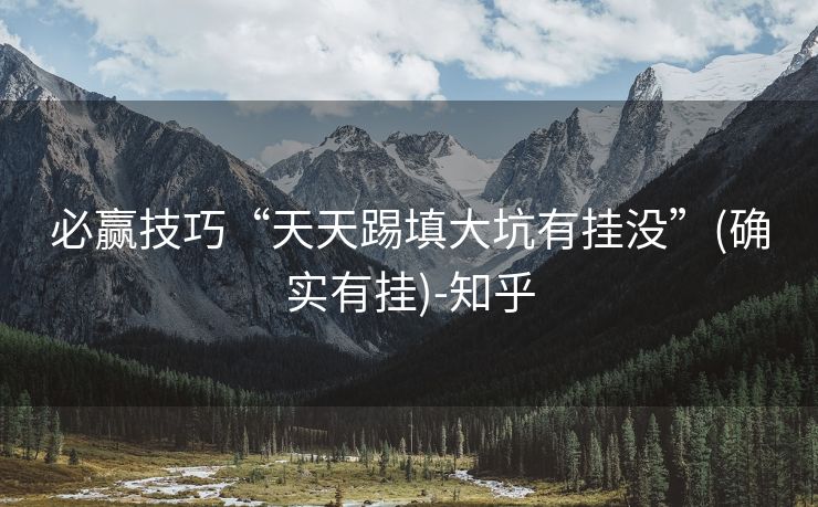 必赢技巧“天天踢填大坑有挂没”(确实有挂)-知乎