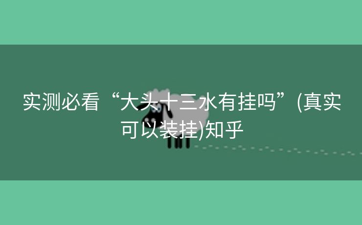 实测必看“大头十三水有挂吗”(真实可以装挂)知乎