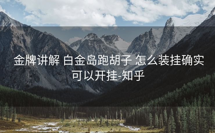 金牌讲解 白金岛跑胡子 怎么装挂确实可以开挂-知乎 金牌讲解 白金岛跑胡子 怎么装挂确实可以开挂-知乎