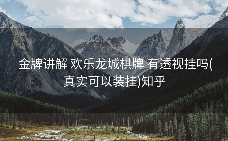  金牌讲解 欢乐龙城棋牌 有透视挂吗(真实可以装挂)知乎