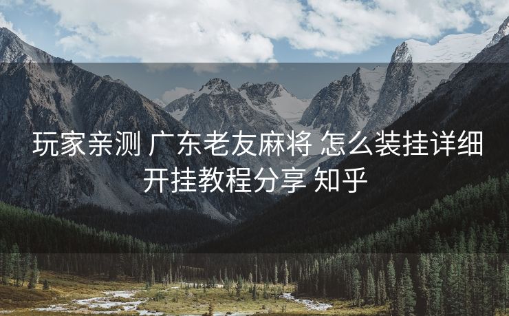  玩家亲测 广东老友麻将 怎么装挂详细开挂教程分享 知乎