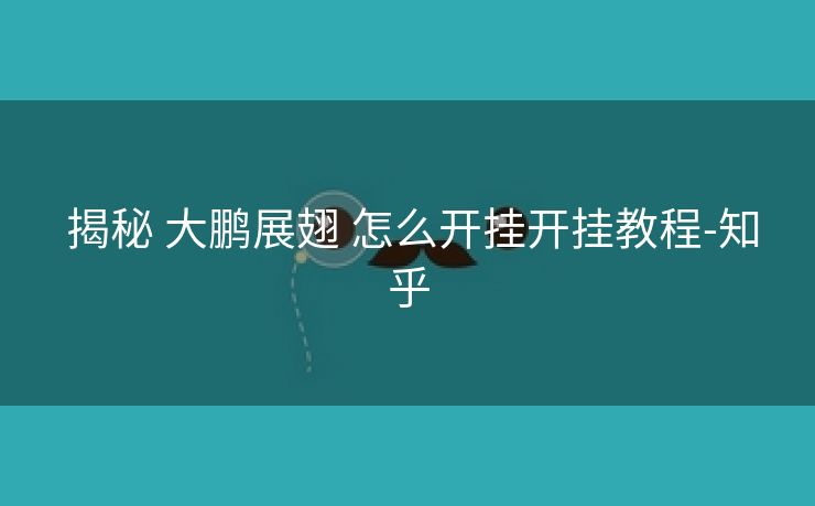  揭秘 大鹏展翅 怎么开挂开挂教程-知乎