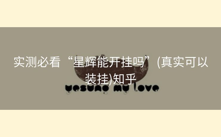 实测必看“星辉能开挂吗”(真实可以装挂)知乎 实测必看“星辉能开挂吗”(真实可以装挂)知乎
