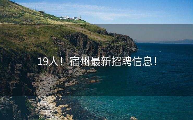 19人！宿州最新招聘信息！