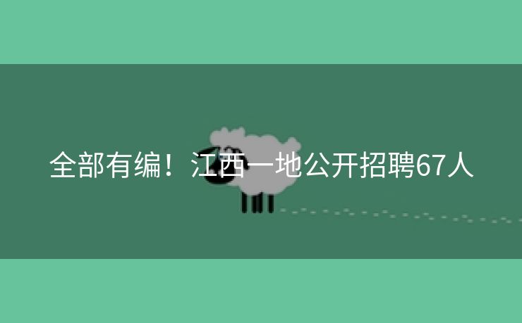全部有编！江西一地公开招聘67人