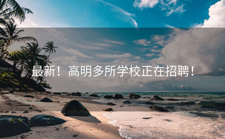 最新!高明多所学校正在招聘! 最新!高明多所学校正在招聘!