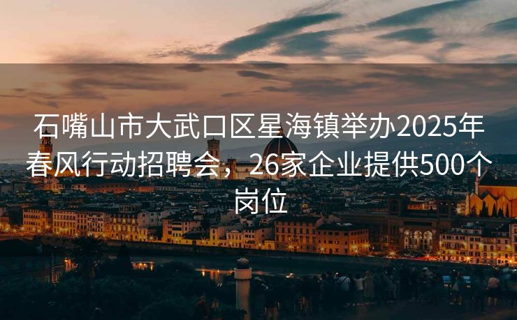 石嘴山市大武口区星海镇举办2025年春风行动招聘会，26家企业提供500个岗位