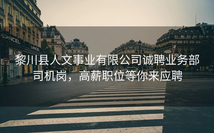 黎川县人文事业有限公司诚聘业务部司机岗，高薪职位等你来应聘