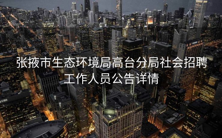 张掖市生态环境局高台分局社会招聘工作人员公告详情