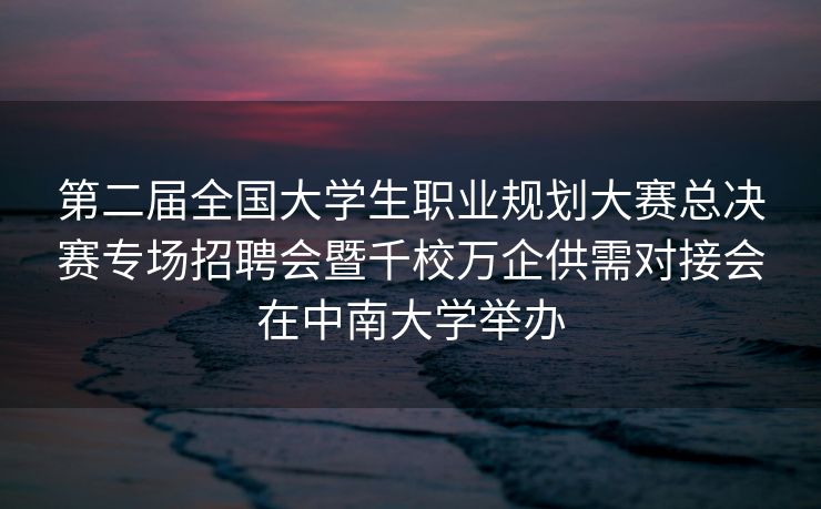 第二届全国大学生职业规划大赛总决赛专场招聘会暨千校万企供需对接会在中南大学举办